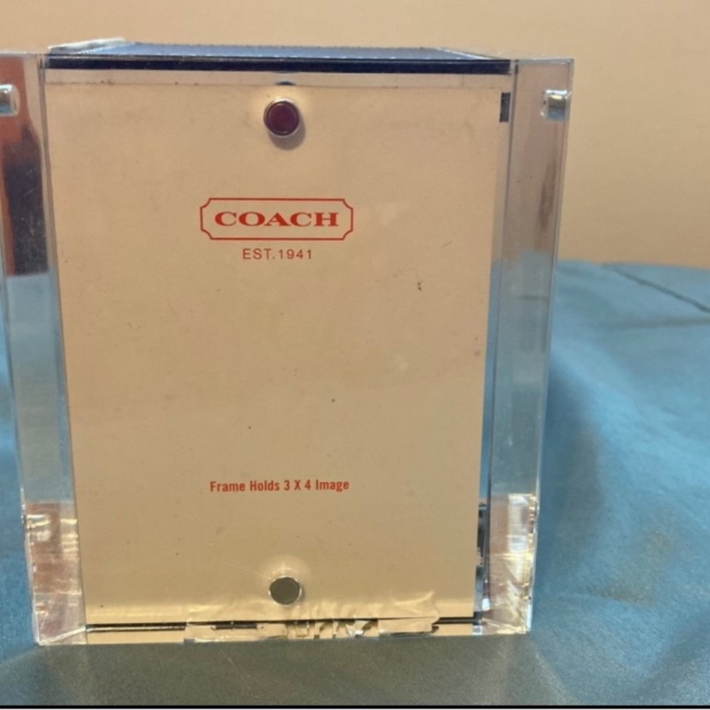 AUTHENTIC COACH ACRYLIC AND LEATHER PICTURE FRAME